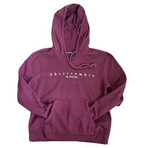 Abercrombie & Fitch Logo Hoodie Soft Collection M Raised letters Collegiate